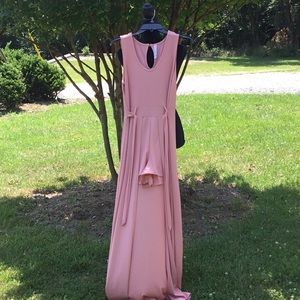 Women’s Pink Ribbed Belted Romper with Drape and One Button Keyhole Back